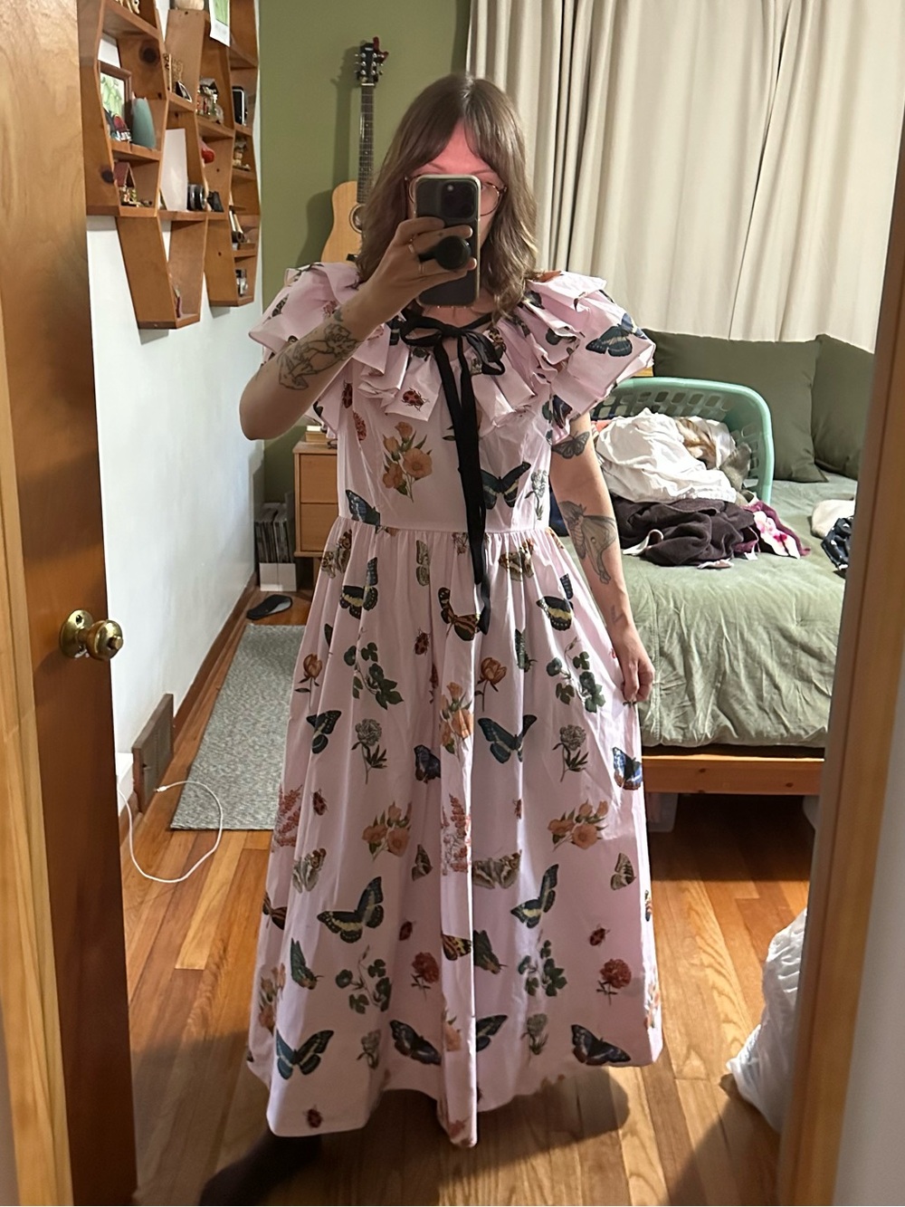 Antonio Melani x Jennifer Sumko Jennifer Butterfly Ruffle Sleeve Dress